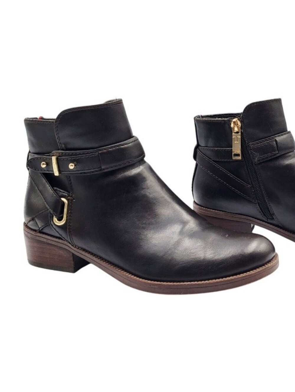 Tommy Hilfiger Women’s Size 6.5M Gatsbi2 Chocolate Brown Leather Ankle Booties